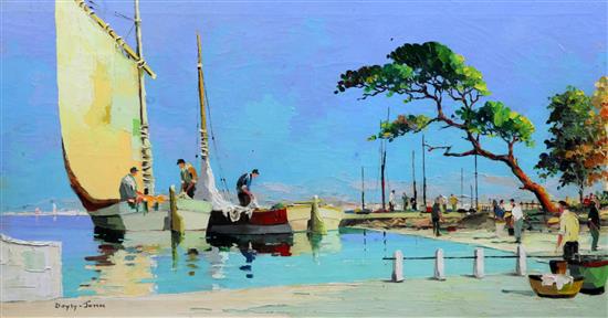 § Cecil Rochfort DOyly John (1906-1993) Fishing boats along the coast 16 x 30in.